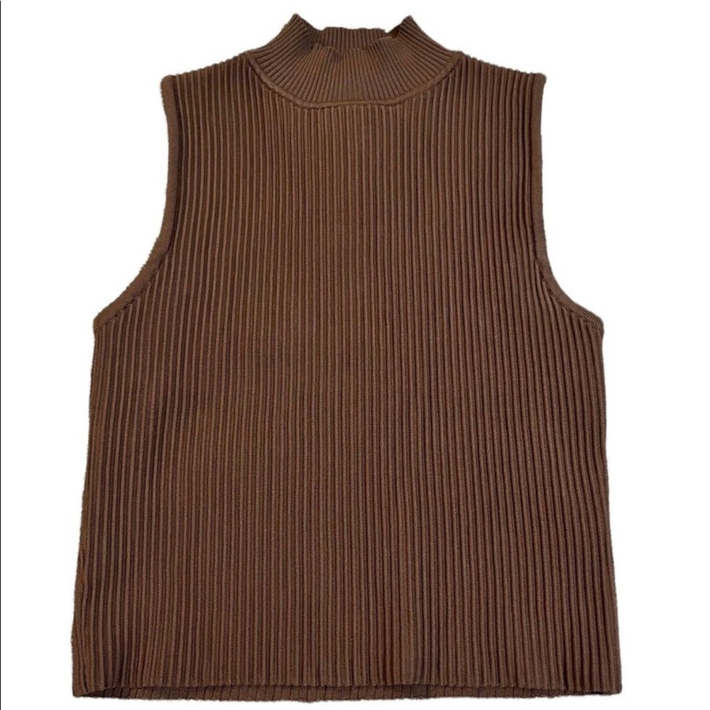 High-neck Ribbed Cropped Tank